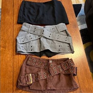 SHEIN | Lot of Women’s Size XS Mini Stylish Skirts - Black, Green, Brown
